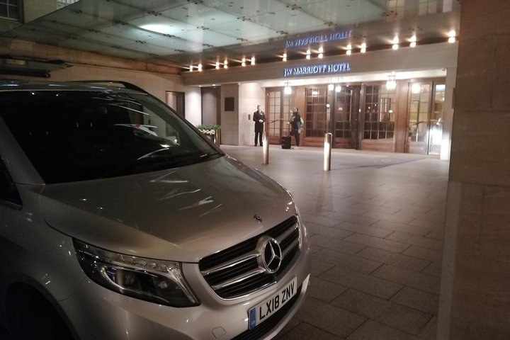 Transportation waiting for clients at London hotel